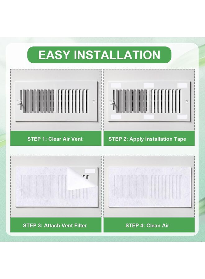LAMAY Air Vent Filters, 12''X12'' Floor Vent Filters With 126" of Installation Tape, MERV 8 Electrostatic Air Filter Roll for Wall HVAC Furnace Vents - Image 2